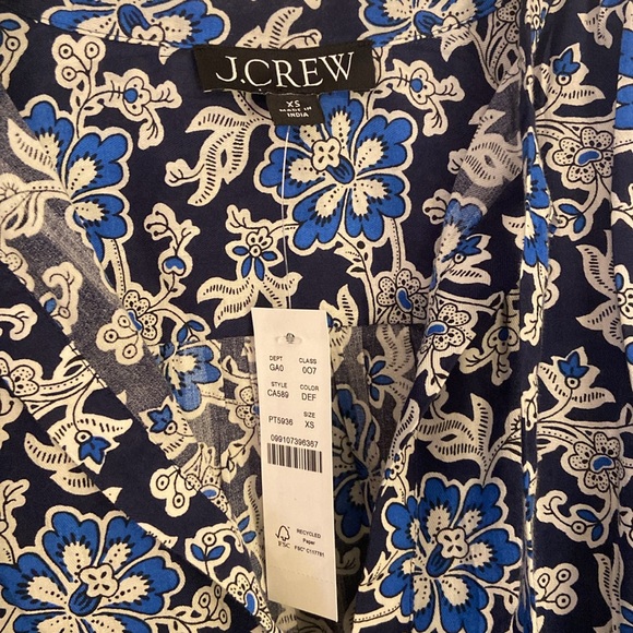 NWT JCrew Tie Top in Cotton Blend Floral XS - Picture 5 of 6